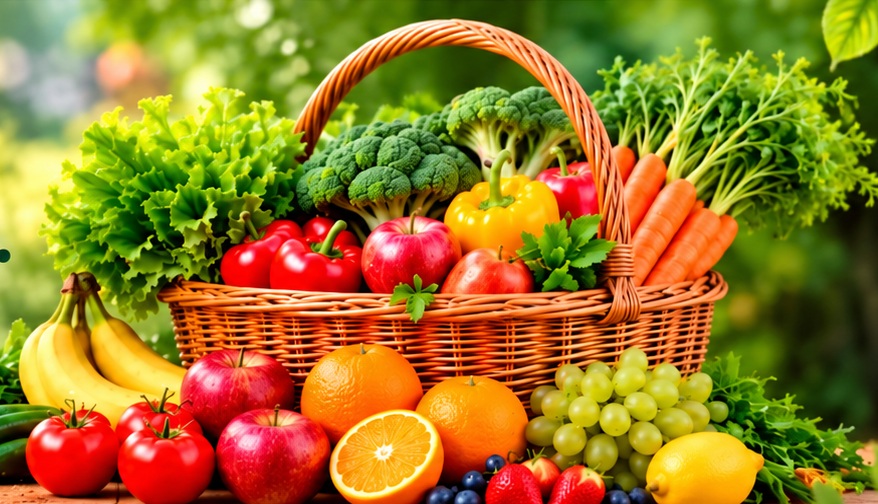 Fresh fruits and vegetables